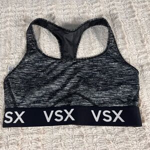 Victoria's Secret Black Marl The Player Racerback Sports Bra M